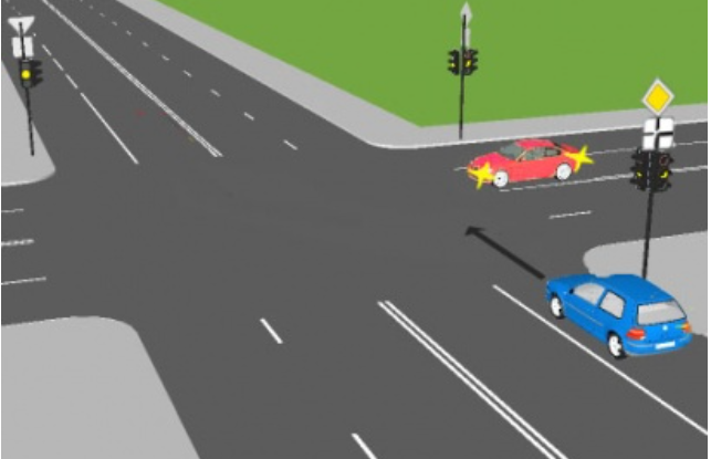 Šioje sankryžoje mirksant geltonam šviesoforo signalui duoti kelią privalo