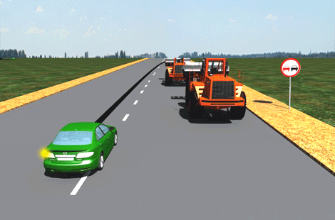 Ar leidžiama lenkti pagal nurodytą važiavimo trajektoriją? (traktorių greitis mažesnis kaip 30 km/h)