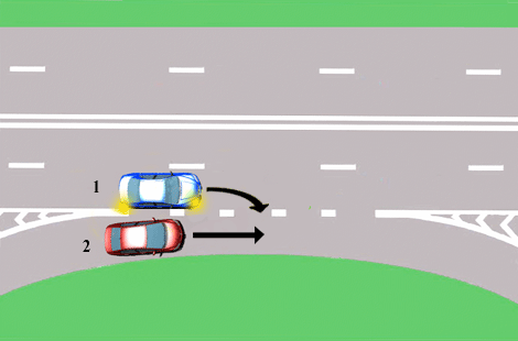 Kurio automobilio vairuotojas privalo duoti kelią?