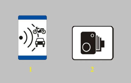 Kuris kelio ženklas nurodo, kad šiame kelio ruože fiksuojami greičio režimo pažeidimai?